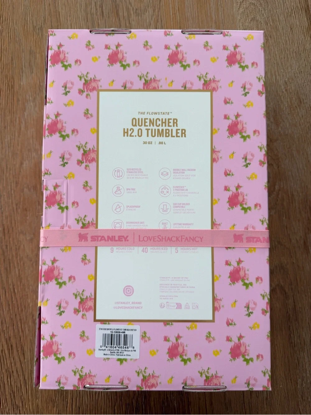 NIB LoveShackFancy x Stanley Ibiza Sunset 30oz Quencher H2.O Tumbler in Gift Box